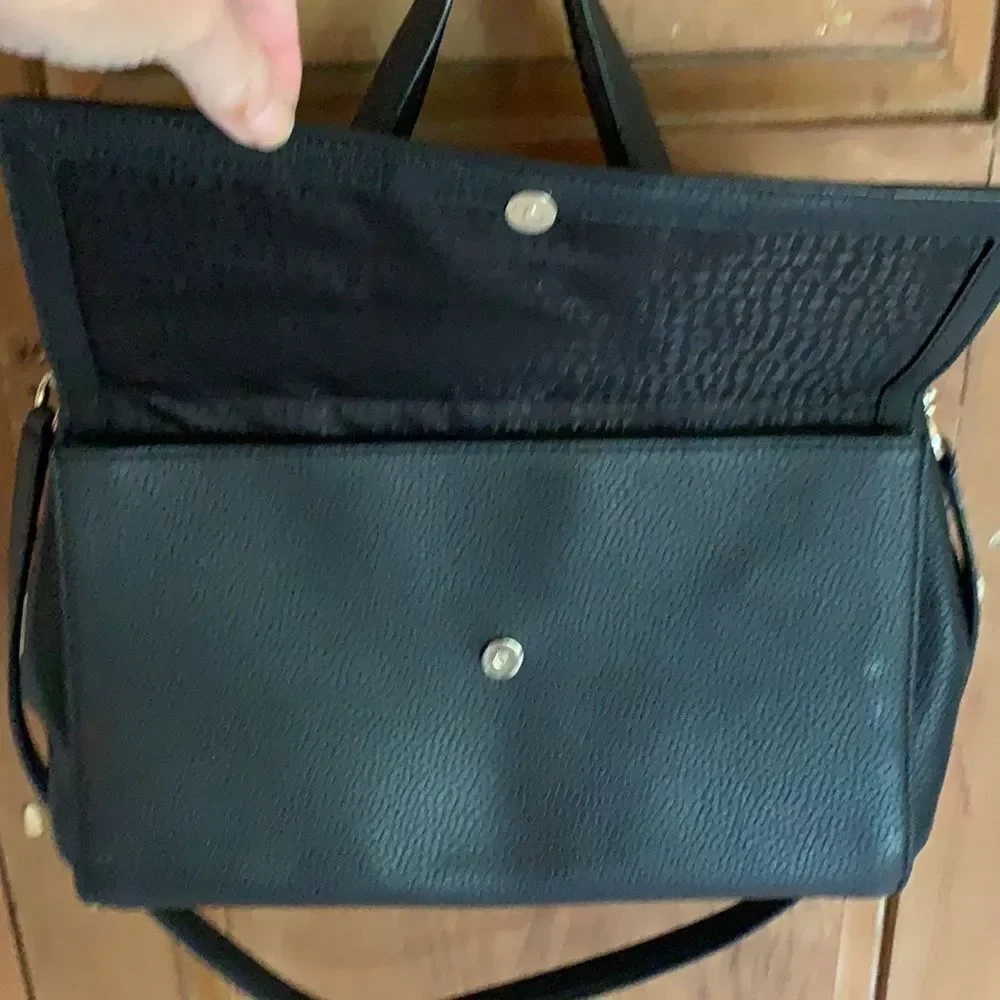 Kate Spade Chantal Bridge black leather bow satchel bag